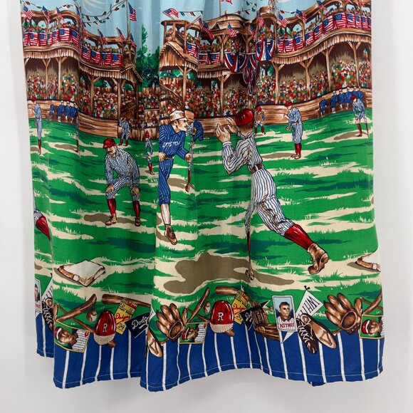Vintage Sharon Young Baseball Print Skirt Retro Sports Theme 12 Made in USA - Picture 3 of 12